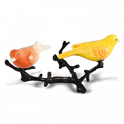 Фигурка «Канарейки» Yellow/Orange Canaries with Oxidised Brass - Laboratorio Destorias, фото