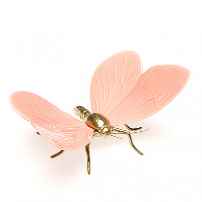 Фигурка «Бабочка» Pink Butterfly Nat. Brass Body - Laboratorio Destorias, фото