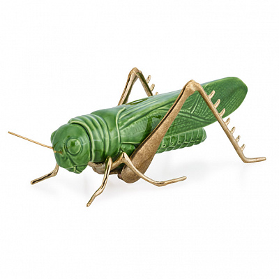 Фигурка «Кузнечик» Green Grasshopper with Natural Brass Legs - Laboratorio Destorias, фото