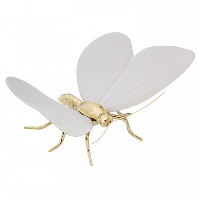 Фигурка «Бабочка» White Matt Butterfly Natural Brass Body - Laboratorio Destorias, фото