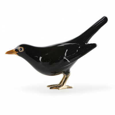 Фигурка «Дрозд» Blackbird Horizontal Tail with Golden Feet - Laboratorio Destorias, фото