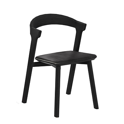 Черный обеденный стул BOK с кожаной обивкой - Ethnicraft, фото