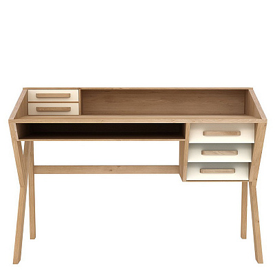 Письменный стол Origami с белыми ящиками - Ethnicraft, фото