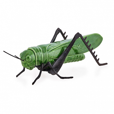Фигурка «Кузнечик» Green Grasshopper with Oxidised Brass Legs - Laboratorio Destorias, фото
